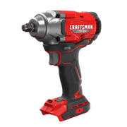 Photo of Craftsman cordless impact wrench, red and black, model CMCF921B, front angled view, white background.