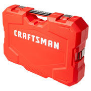Craftsman red hard tool case with handle, side view, CMMT12033L visible on white background