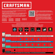 Photo of Craftsman vac filter compatibility chart for SKU CMXEVBE18695, showing filter types and usage icons.